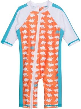 SwimZip Sunsuit - Long Sleeve Romper Swimsuit | "Dino-Mite" 6-12 months